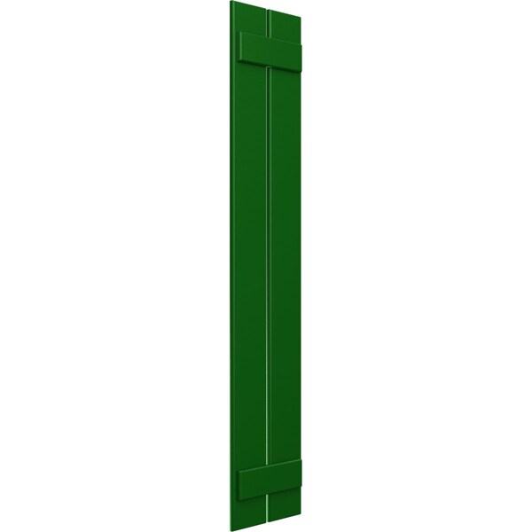 Ekena Millwork True Fit PVC Two Board Spaced Board-n-Batten Shutters, Viridian Green, 11 1/4W x 66H, PR - TFP101SBF11X066HG