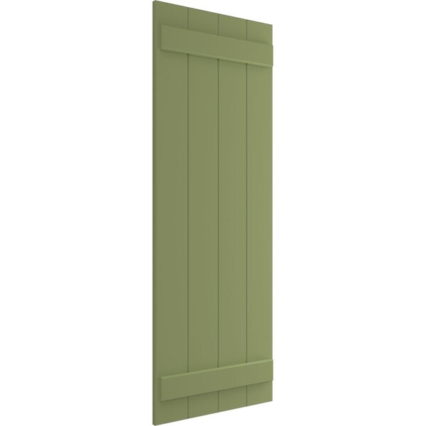 Ekena Millwork True Fit PVC Four Board Joined Board-n-Batten Shutters, Moss Green, 21 1/2W x 44H, PR - TFP101BBF21X044MG