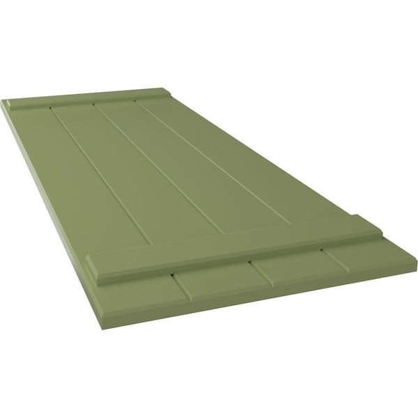 Ekena Millwork True Fit PVC Four Board Joined Board-n-Batten Shutters, Moss Green, 21 1/2W x 44H, PR - TFP101BBF21X044MG
