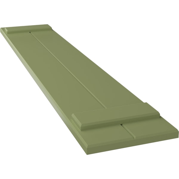 Ekena Millwork True Fit PVC Two Board Joined Board-n-Batten Shutters, Moss Green, 10 3/4W x 67H, PR - TFP101BBF11X067MG