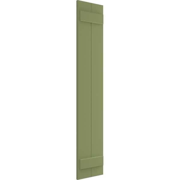 Ekena Millwork True Fit PVC Two Board Joined Board-n-Batten Shutters, Moss Green, 10 3/4W x 67H, PR - TFP101BBF11X067MG