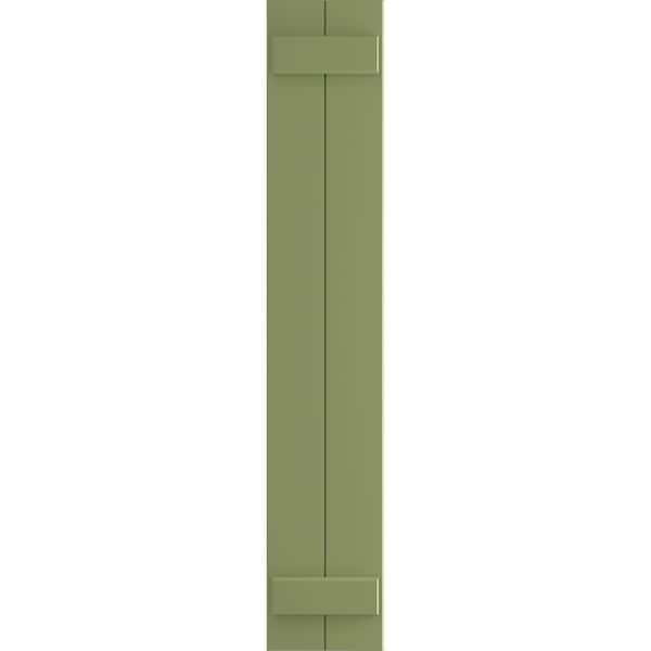 Ekena Millwork True Fit PVC Two Board Joined Board-n-Batten Shutters, Moss Green, 10 3/4W x 67H, PR - TFP101BBF11X067MG