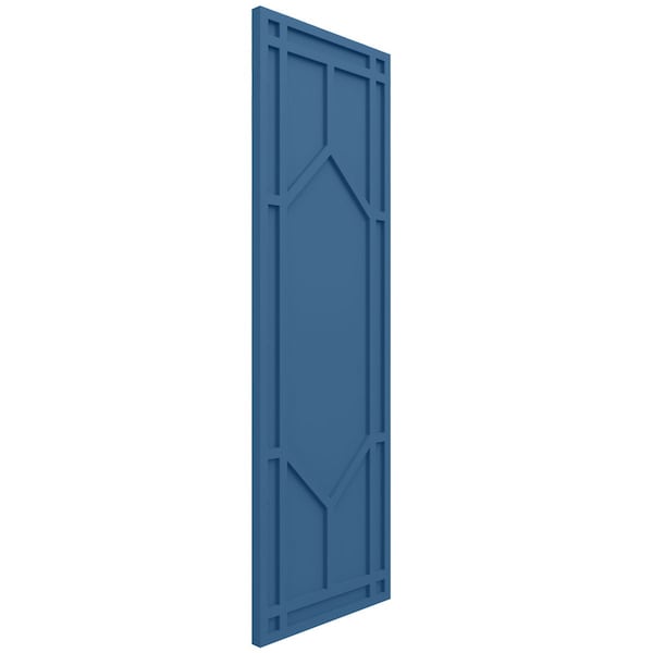 Ekena Millwork True Fit PVC Shaker Fixed Mount Shutters, Sojourn Blue, 12W x 55H, PR - TFP001SK12X055HB