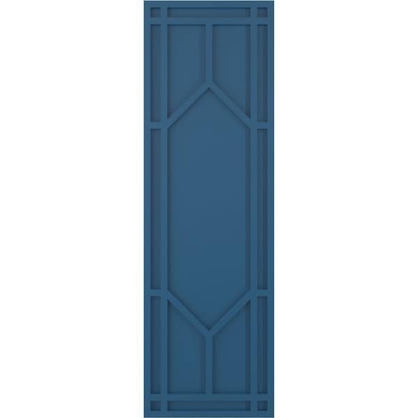 Ekena Millwork True Fit PVC Shaker Fixed Mount Shutters, Sojourn Blue, 12W x 55H, PR - TFP001SK12X055HB