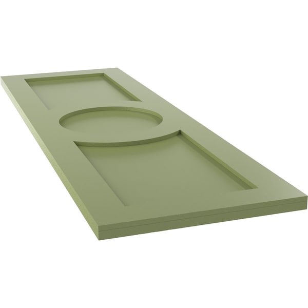 Ekena Millwork True Fit PVC Center Circle Arts & Crafts Fixed Mount Shutters, Moss Green, 12W x 75H, PR - TFP001AC12X075MG