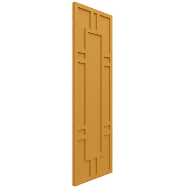 Ekena Millwork True Fit PVC Hastings Fixed Mount Shutters, Turmeric, 12W x 73H, PR - TFP001HS12X073TU