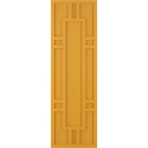 Ekena Millwork True Fit PVC Hastings Fixed Mount Shutters, Turmeric, 12W x 73H, PR - TFP001HS12X073TU