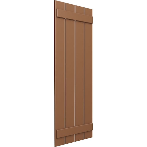 Ekena Millwork True Fit PVC, Four Board Spaced Board-n-Batten Shutters, Burnt Toffee , 23W x 66H, PR - TFP101SBF23X066BT