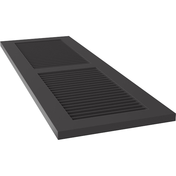 Ekena Millwork True Fit PVC, Two Equal Louver Shutters, Shadow Mountain, 12W x 44H, PR - TFP101LVF12X044SM