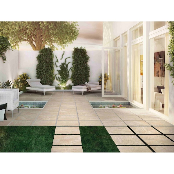 Msi Quartz Beige 24 in.  X 24 in.   Porcelain Paver Floor Tile, 2PK - ZOR-LSC-0112