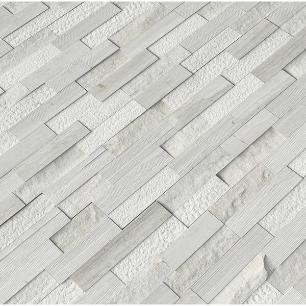 Msi White Oak Split Face Ledger Panel 6 In. X 24 In. Multi-Finish Marble Wall Tile, 6PK - ZOR-PNL-0045