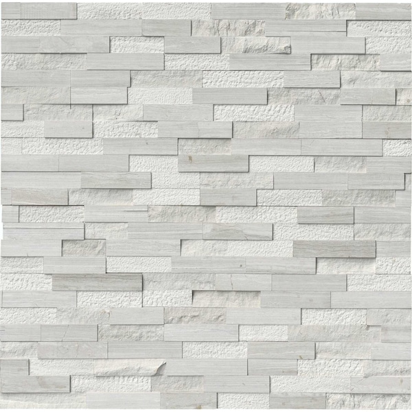 Msi White Oak Split Face Ledger Panel 6 In. X 24 In. Multi-Finish Marble Wall Tile, 6PK - ZOR-PNL-0045
