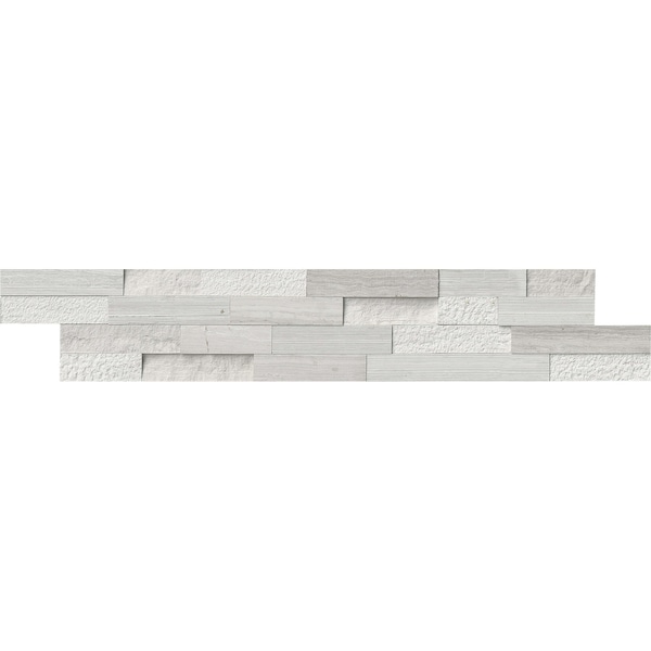 Msi White Oak Split Face Ledger Panel 6 In. X 24 In. Multi-Finish Marble Wall Tile, 6PK - ZOR-PNL-0045