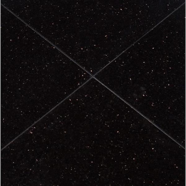 Msi Black Galaxy 12 In. X 12 In. Polished Granite Floor And Wall Tile, 10PK - ZOR-NS-0043