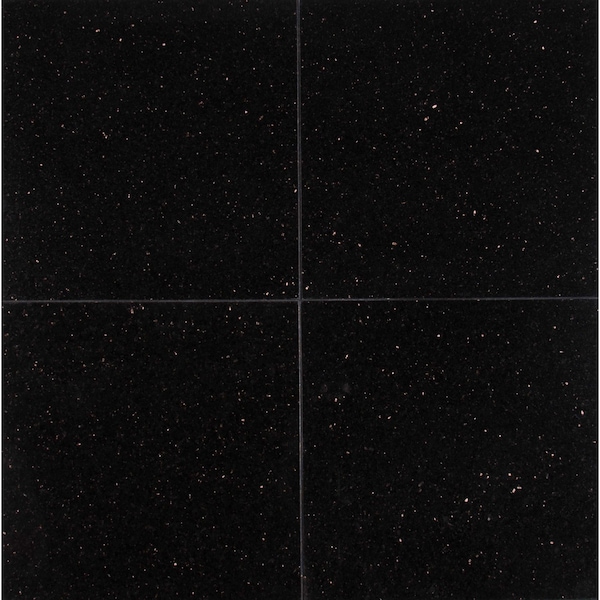 Msi Black Galaxy 12 In. X 12 In. Polished Granite Floor And Wall Tile, 10PK - ZOR-NS-0043