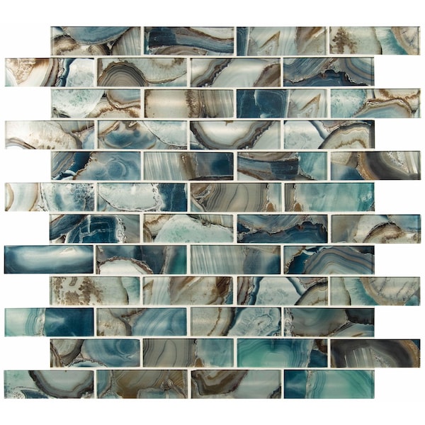 Msi Night Sky Subway SAMPLE Textured Glass Mesh-Mounted Mosaic Tile - ZOR-MD-0313-SAM