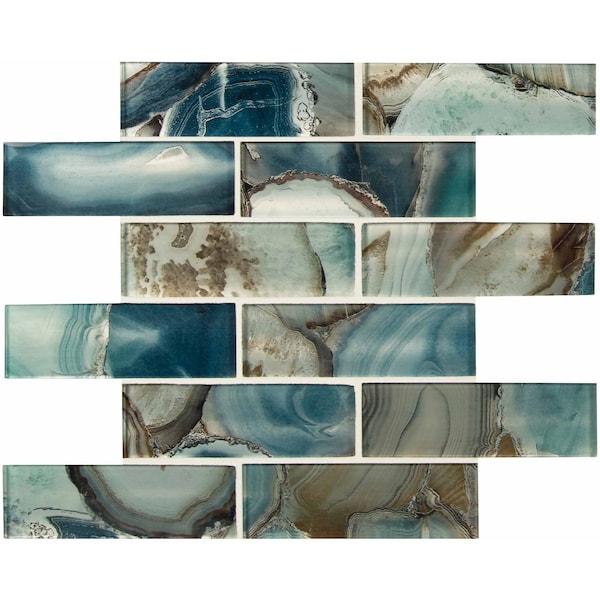Msi Night Sky Subway SAMPLE Textured Glass Mesh-Mounted Mosaic Tile - ZOR-MD-0313-SAM