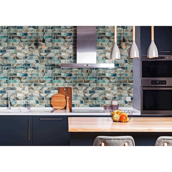Msi Night Sky Subway SAMPLE Textured Glass Mesh-Mounted Mosaic Tile - ZOR-MD-0313-SAM