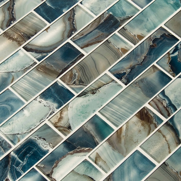 Msi Night Sky Subway SAMPLE Textured Glass Mesh-Mounted Mosaic Tile - ZOR-MD-0313-SAM