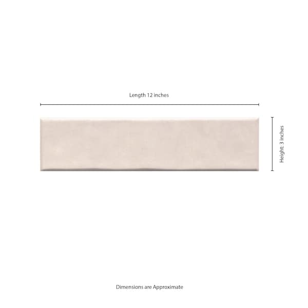 Msi Renzo Dove 3" X 12" Glossy Ceramic White Wall Tile, PK22 - ZOR-PT-0118