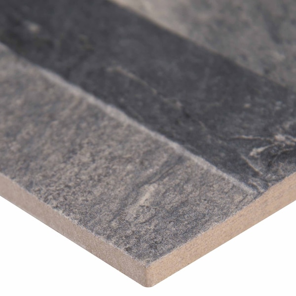 Msi Ardesia Black Ledger Panel 6 In. X 24 In. Glazed Porcelain Wall Tile, 11PK - ZOR-PNL-0100