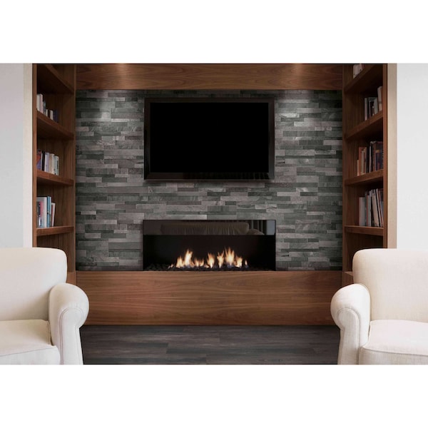 Msi Ardesia Black Ledger Panel 6 In. X 24 In. Glazed Porcelain Wall Tile, 11PK - ZOR-PNL-0100