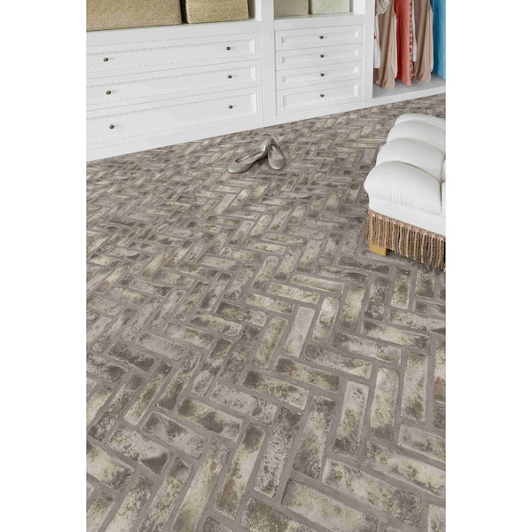 Msi Doverton Gray 125 in X 255 in Clay Brick Herringbone Mosaic Tile, 5PK - ZOR-MD-0539