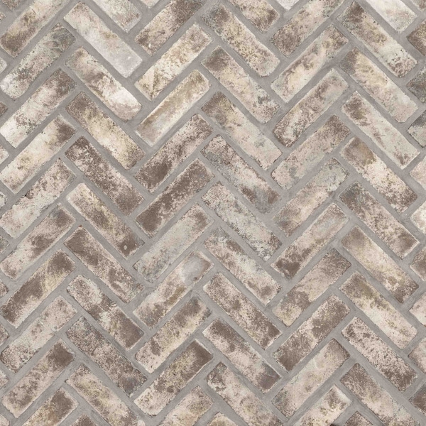 Msi Doverton Gray 125 in X 255 in Clay Brick Herringbone Mosaic Tile, 5PK - ZOR-MD-0539