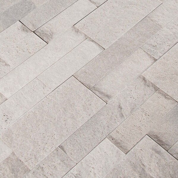 Msi Iceland Gray Splitface Ledger Panel 6 In. X 24 In. Natural Travertine Wall Tile, 6PK - ZOR-PNL-0086