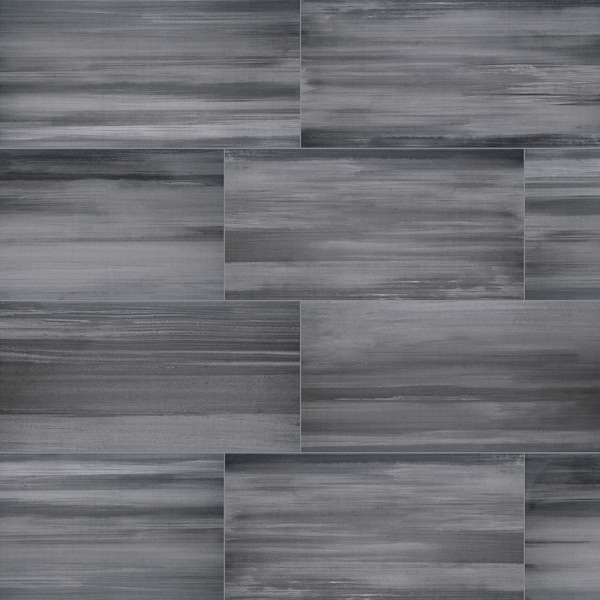 Msi Water Color Graphite 12 In. X 24 In. Glazed Porcelain Floor And Wall Tile, 6PK - ZOR-PT-0353