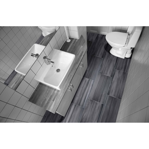 Msi Water Color Graphite 12 In. X 24 In. Glazed Porcelain Floor And Wall Tile, 6PK - ZOR-PT-0353