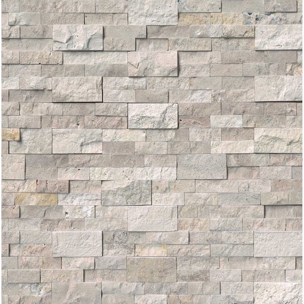 Msi Roman Beige Ledger "L" Corner 6 in.  X 18 in.  Splitface Travertine Wall Tile, 4PK - ZOR-PNL-0139