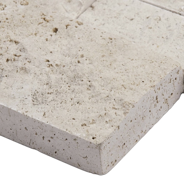 Msi Roman Beige Ledger "L" Corner 6 in.  X 18 in.  Splitface Travertine Wall Tile, 4PK - ZOR-PNL-0139