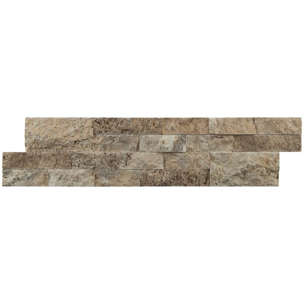 Msi Philadelphia Splitface Ledger Panel 6 In. X 24 In. Natural Travertine Wall Tile, 6PK - ZOR-PNL-0088