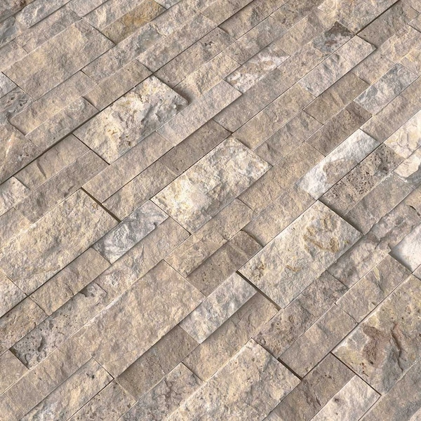 Msi Philadelphia Splitface Ledger Panel 6 In. X 24 In. Natural Travertine Wall Tile, 6PK - ZOR-PNL-0088