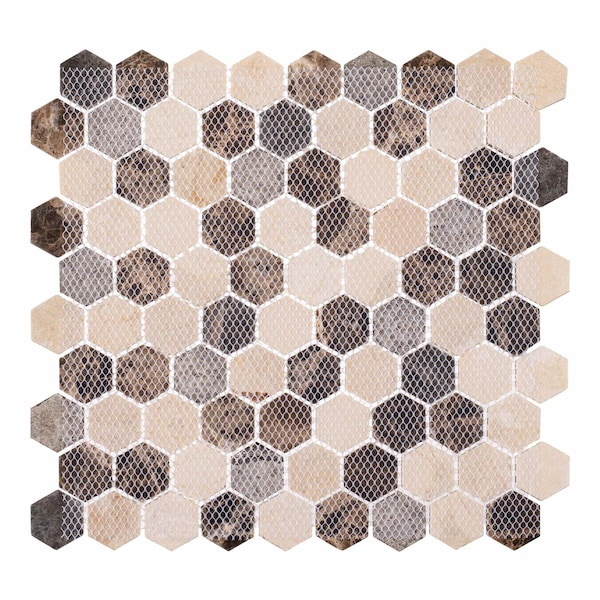 Andova Tiles ANDOVA TILES Amarillo 1.25" x 1.25" Natural Stone Honeycomb Mosaic Wall & Floor Tile - ANDAMA101