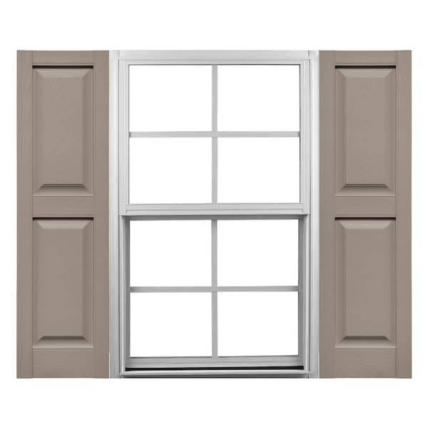 Ekena Millwork Mid-America Vinyl, Standard Size Williamsburg Double Panel Shutters, 21243008, PR - 00021243008