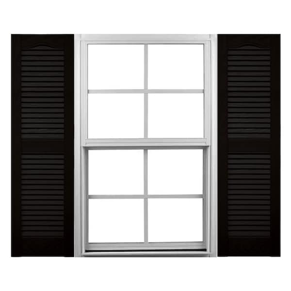 Ekena Millwork Mid-America Vinyl, Standard Size Cathedral Top Center Mullion, Open Louver Shutter, 11464002, PR - 00011464002