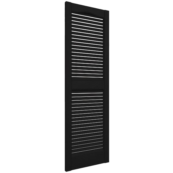 Ekena Millwork Mid-America Vinyl, Standard Size Cathedral Top Center Mullion, Open Louver Shutter, 11464002, PR - 00011464002