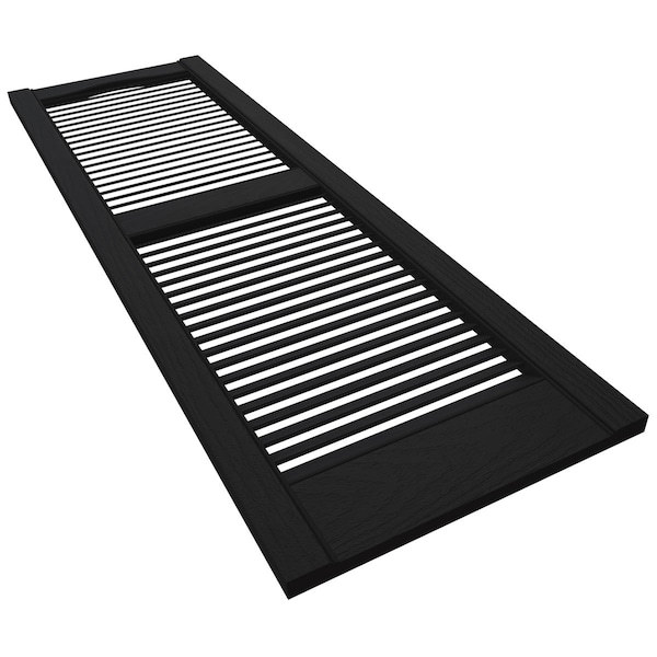 Ekena Millwork Mid-America Vinyl, Standard Size Cathedral Top Center Mullion, Open Louver Shutter, 11464002, PR - 00011464002