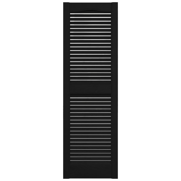 Ekena Millwork Mid-America Vinyl, Standard Size Cathedral Top Center Mullion, Open Louver Shutter, 11464002, PR - 00011464002
