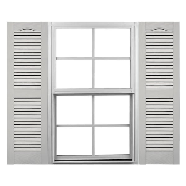 Ekena Millwork Mid-America Vinyl, Standard Size Cathedral Top Center Mullion, Open Louver Shutter, 11448030, PR - 00011448030