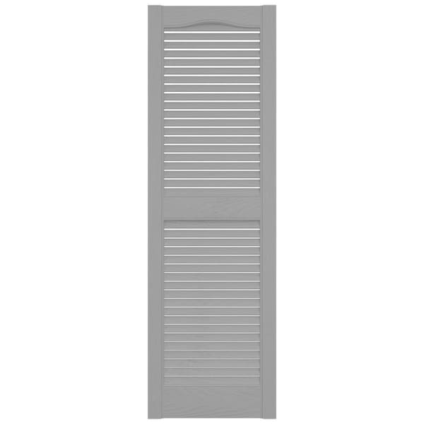 Ekena Millwork Mid-America Vinyl, Standard Size Cathedral Top Center Mullion, Open Louver Shutter, 11448030, PR - 00011448030
