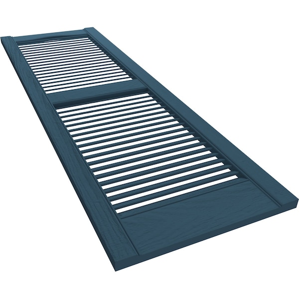 Ekena Millwork Lifetime Vinyl, Standard Cathedral Top Center Mullion, Open Louver Shutters, LL1S12X07200CB, PR - LL1S12X07200CB