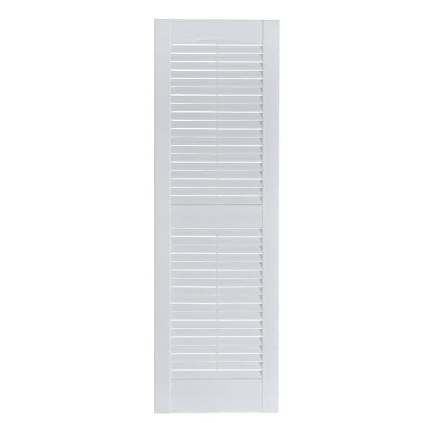 Perfect Shutters 15 Inch x 59 Inch Louver Exterior Vinyl Shutter, PR - LVR-15-59-49