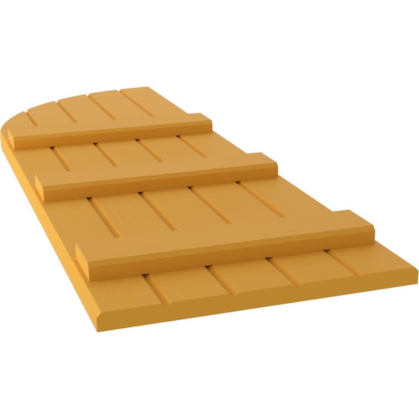 Ekena Millwork Americraft 5-Board (3 Batten) Wood Joined Board-n-Batten Shutters w/ Arch Top, ARW401BQ518X74TUH, PR - ARW401BQ518X74TUH