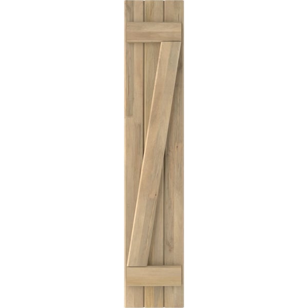 Ekena Millwork Americraft 3-Board (2 Batten) Wood Joined Board-n-Batten Shutters w/ Z-Bar, ARW102BB311X65UNH, PR - ARW102BB311X65UNH
