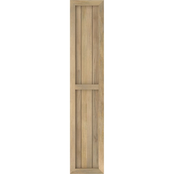Ekena Millwork Americraft 3-Board Exterior Wood 2 Equal Panel Framed Board-n-Batten Shutters, ARW101BF311X73UNH, PR - ARW101BF311X73UNH