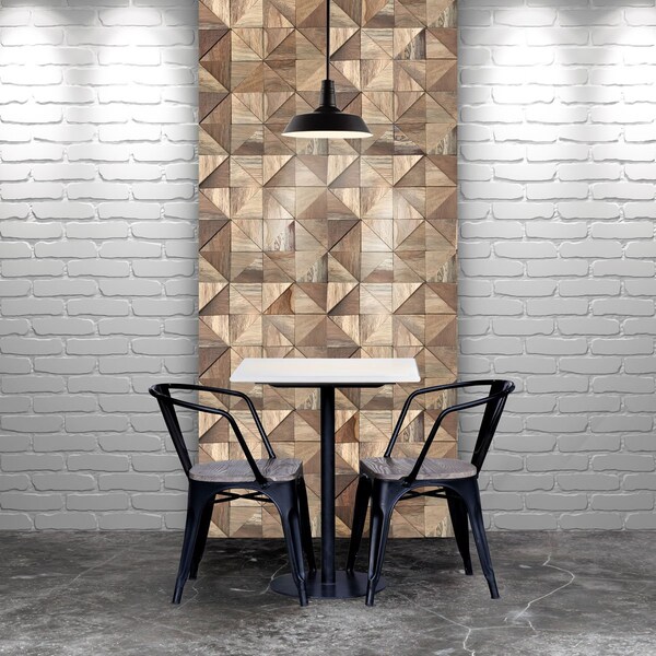 Ekena Millwork Authentic Boat Wood Mosaic Wall Tile, Natural Finish, 11 7/8"W x 11 7/8"H x 1/2"P - WPW12X12AUMENA