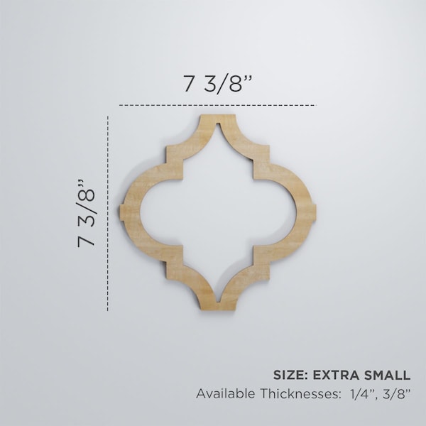 Ekena Millwork Extra Small Marrakesh Decorative Fretwork Wood Wall Panels, Red Oak, 7 3/8"W x 7 3/8"H x 3/8"T - WALW08X08X0375MRKRO